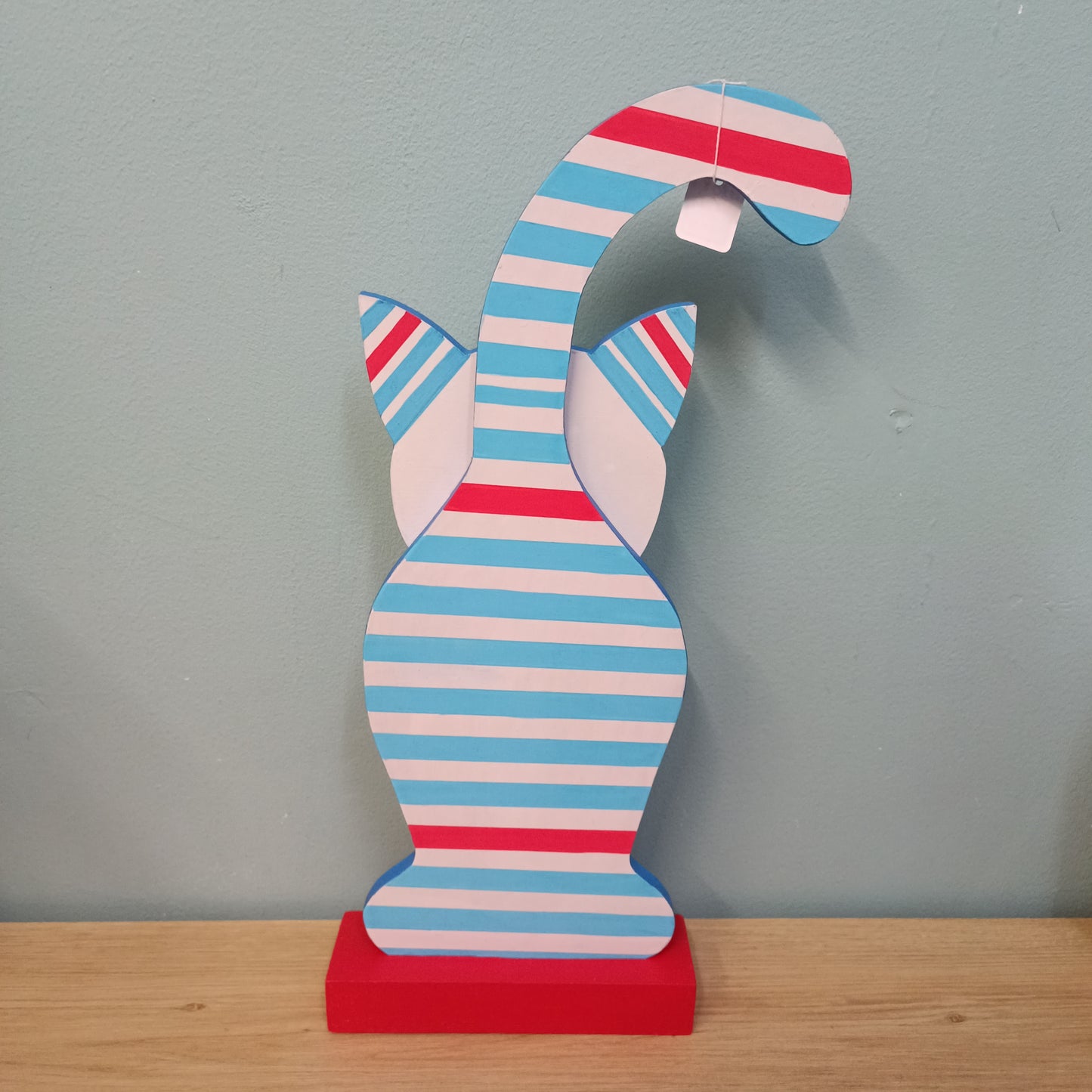 Chat en bois marinière 2808