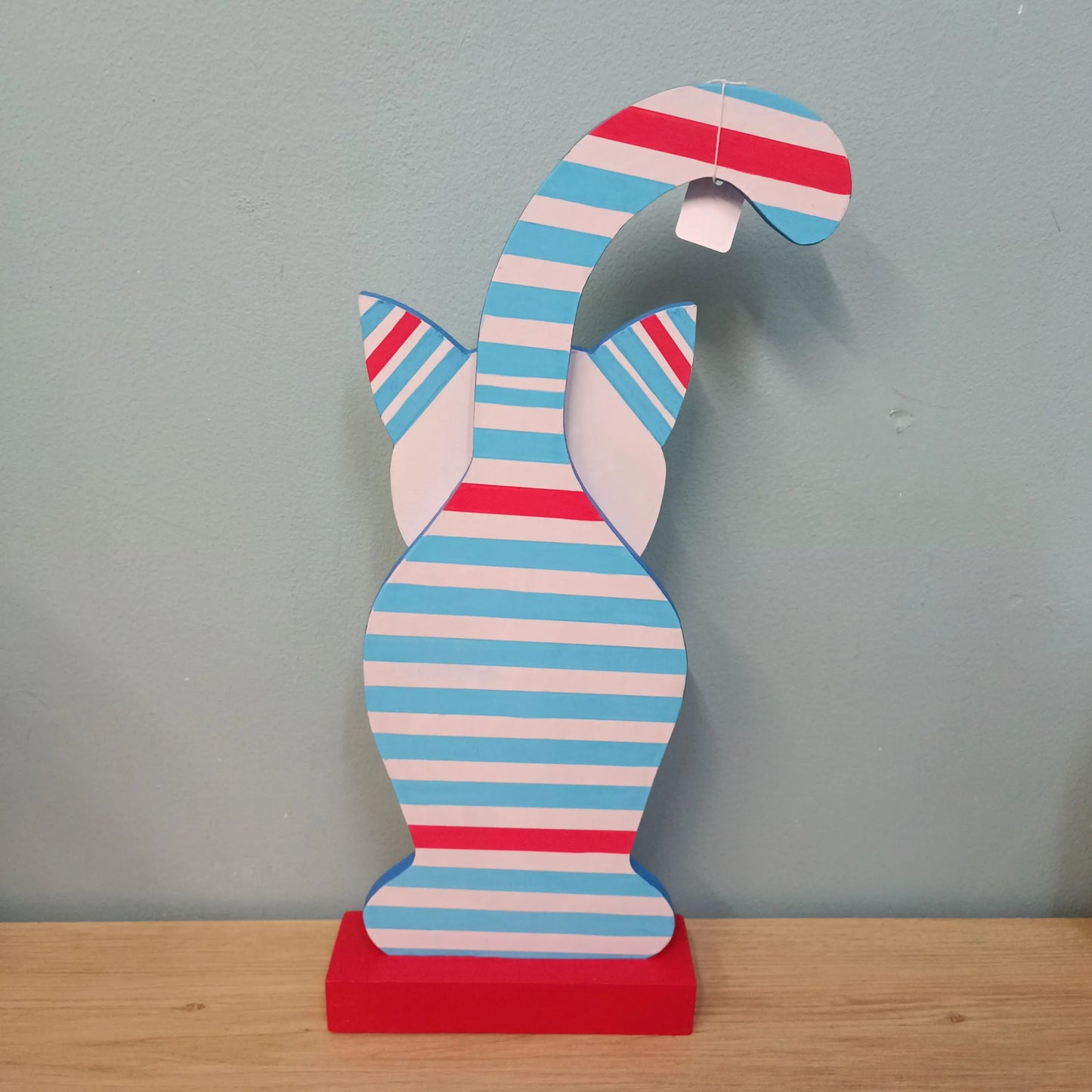 Chat en bois marinière 2808 Les chats d'Elise