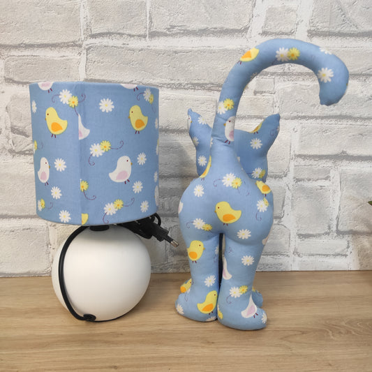 Chaton et Lampe de chevet bleu 811