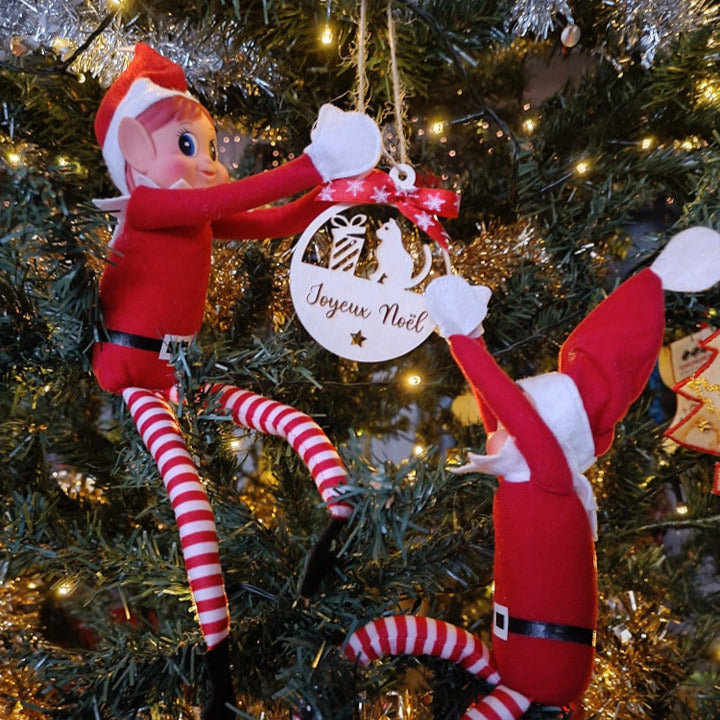Boule de Noël personnalisée en bois