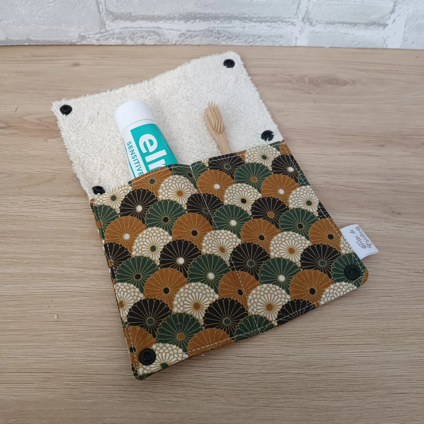 Étui à brosse à dents et dentifrice motif éventails