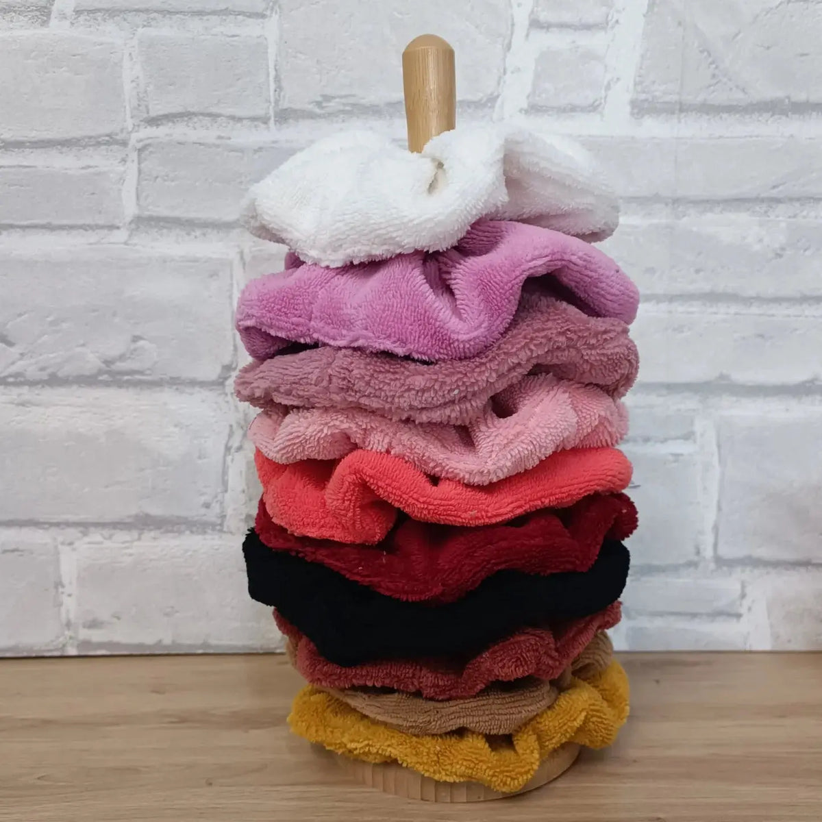 Fleur de douche en éponge de bambou zéro déchet en différents coloris pour une peau toute douce