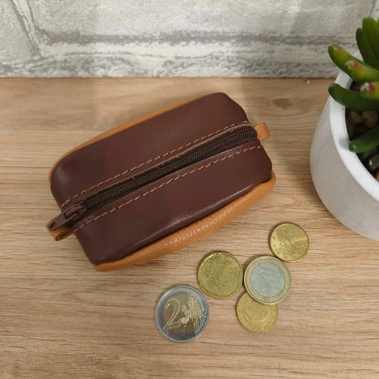 Porte monnaie Grain de café en cuir Au temps du Cuir
