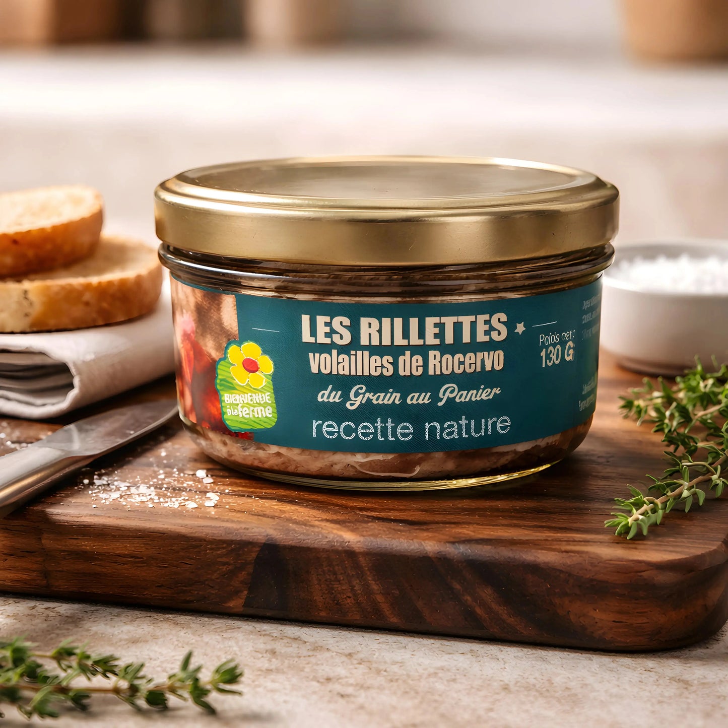 Rillettes nature - Volailles de Rocervo Lampaul Ploudalmézeau dans le Finistère