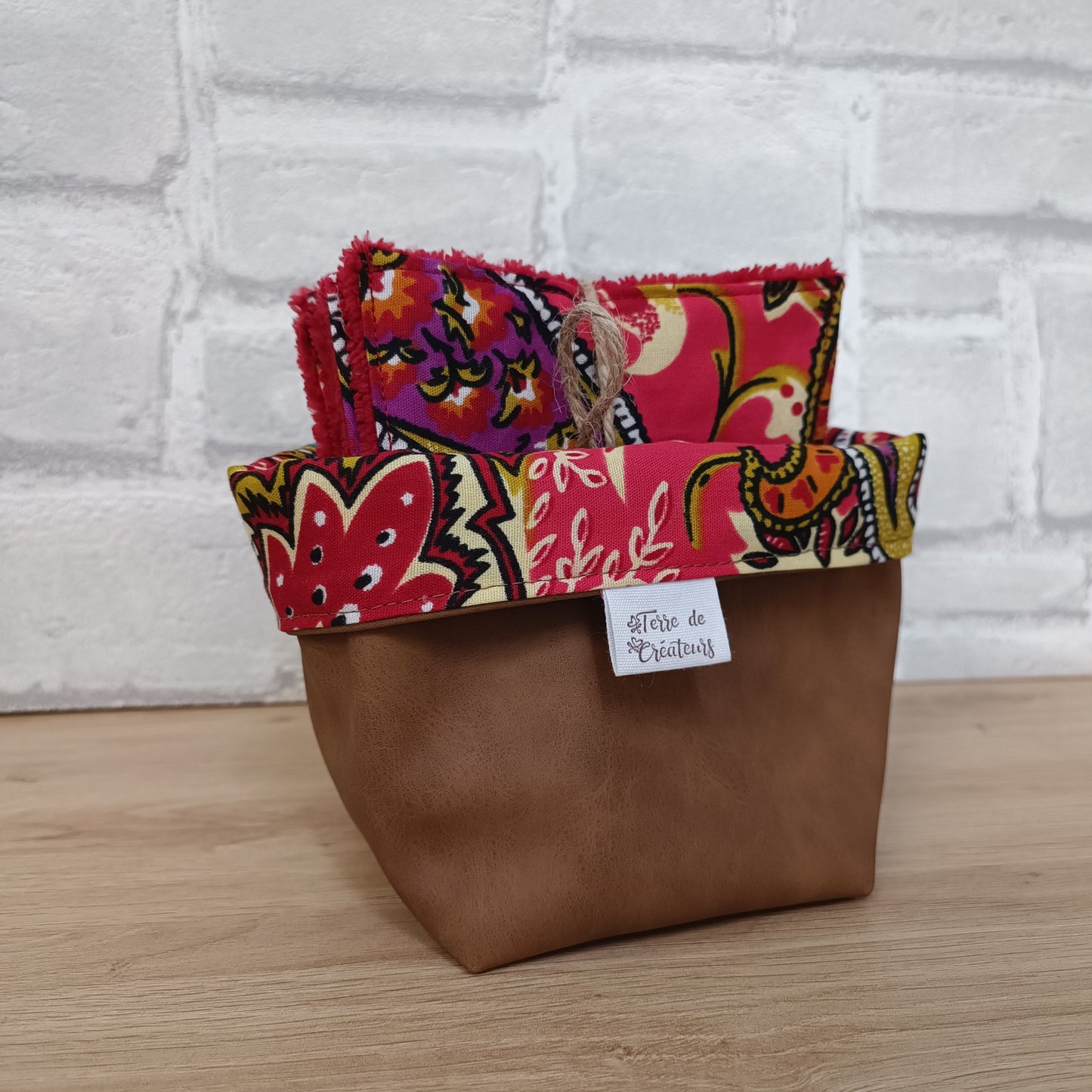 10 Lingettes lavables réutilisables avec panière