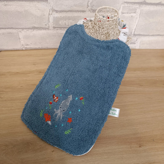 Bavoir brodé Animaux de la mer (plusieurs coloris) Les Créas de Cathie