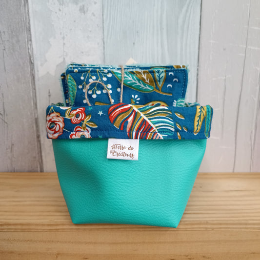 Lot de 10 Lingettes + Panier réversible (plusieurs coloris)