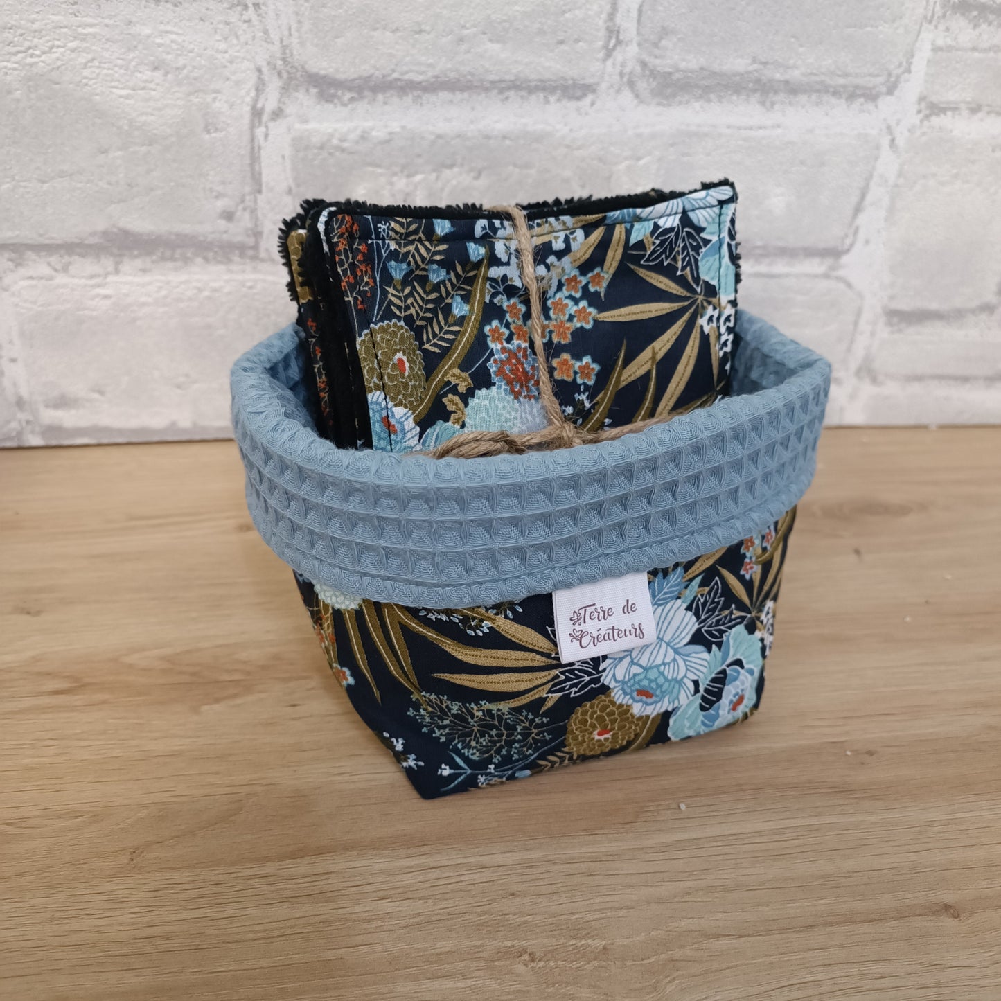 10 Lingettes lavables réutilisables avec panière