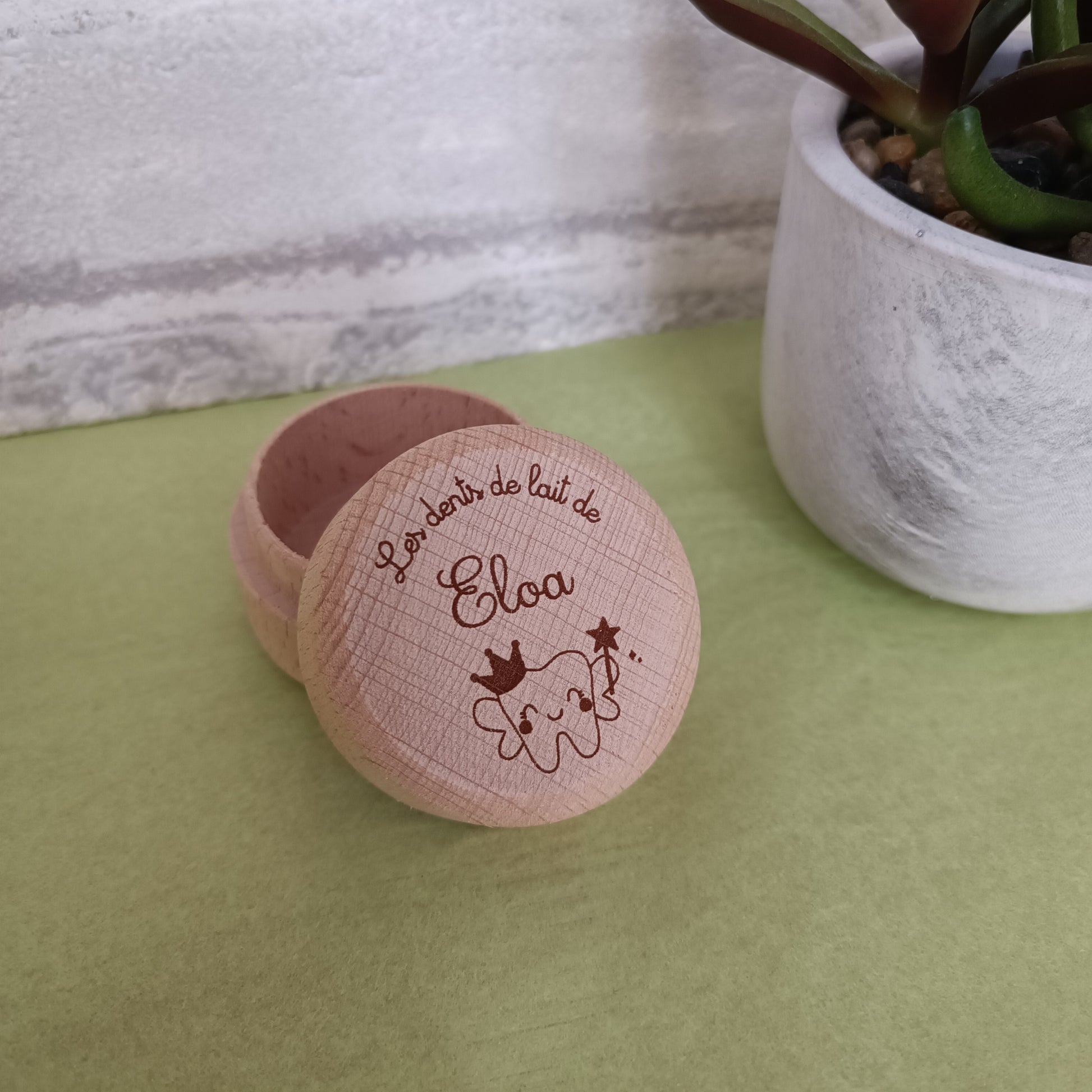 boite à dents de lait personnalisée motif princesse prénom Eloa
