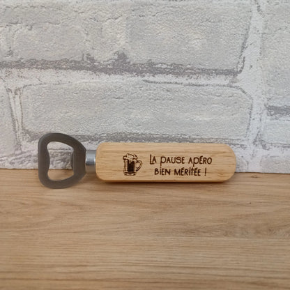 Décapsuleur en bois avec gravure personnalisée