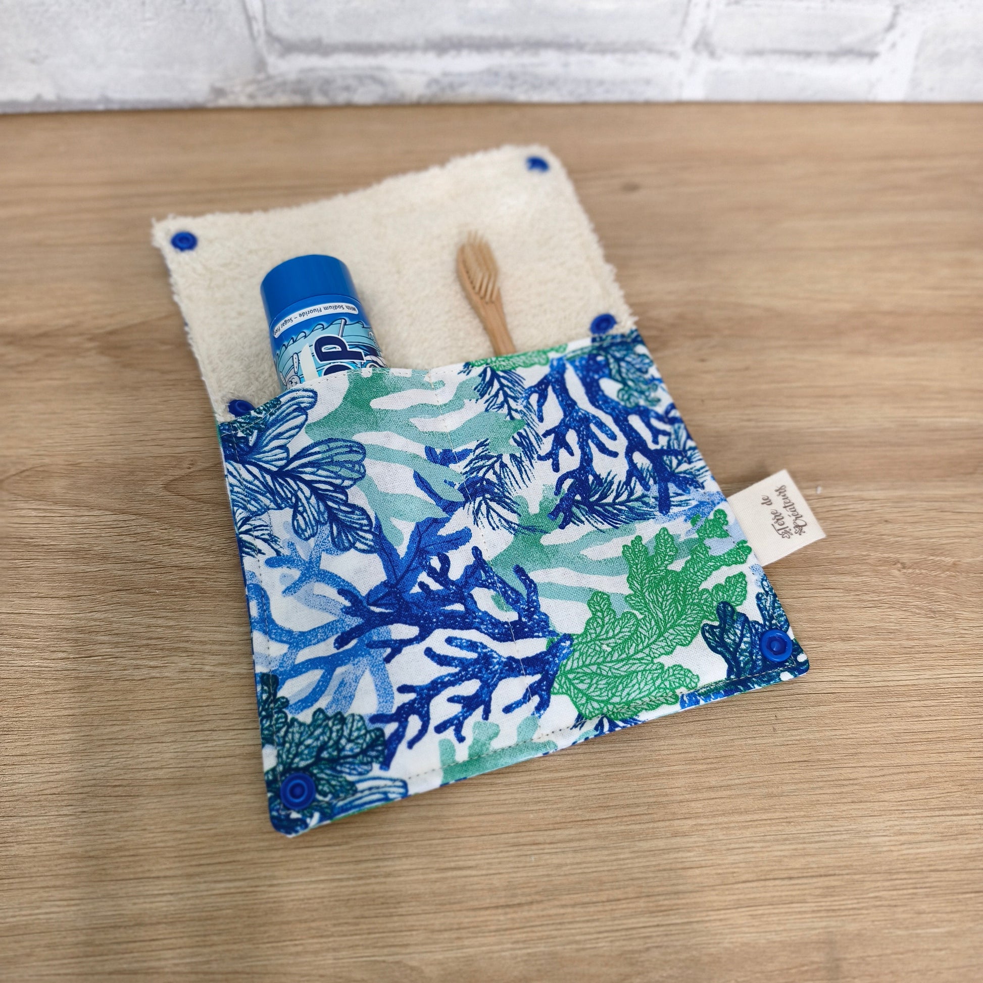 Pochette pour brosse à dents en coton