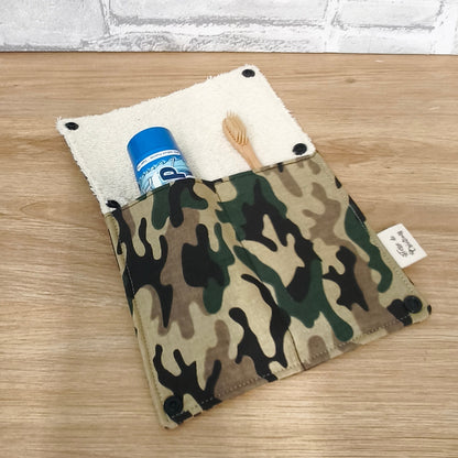 Étui Brosse à Dents et Dentifrice Réutilisable motif camouflage militaire