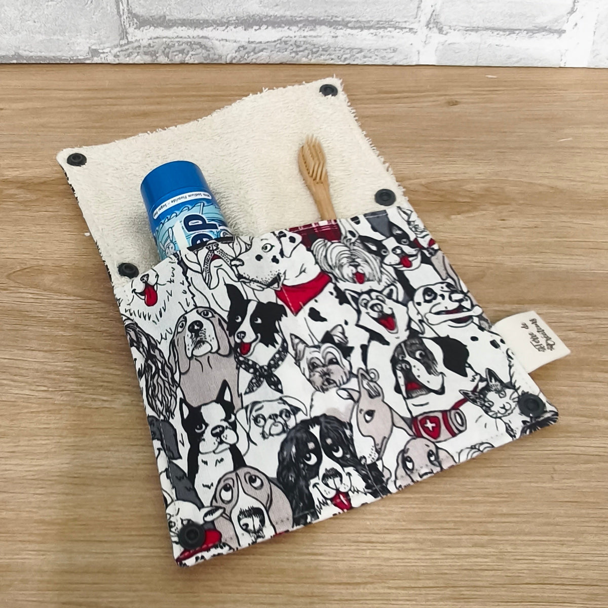 Étui Brosse à Dents et Dentifrice Réutilisable motif chiens