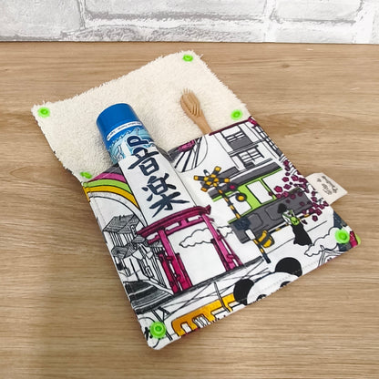 Étui Brosse à Dents et Dentifrice Réutilisable motif manga japon