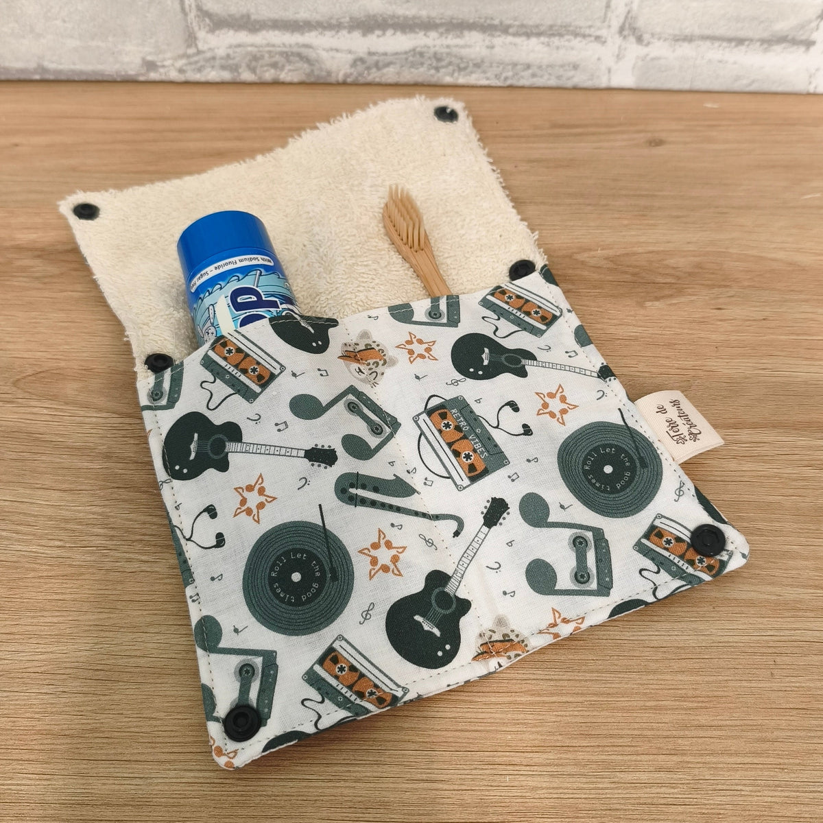 Étui Brosse à Dents et Dentifrice Réutilisable motif musique