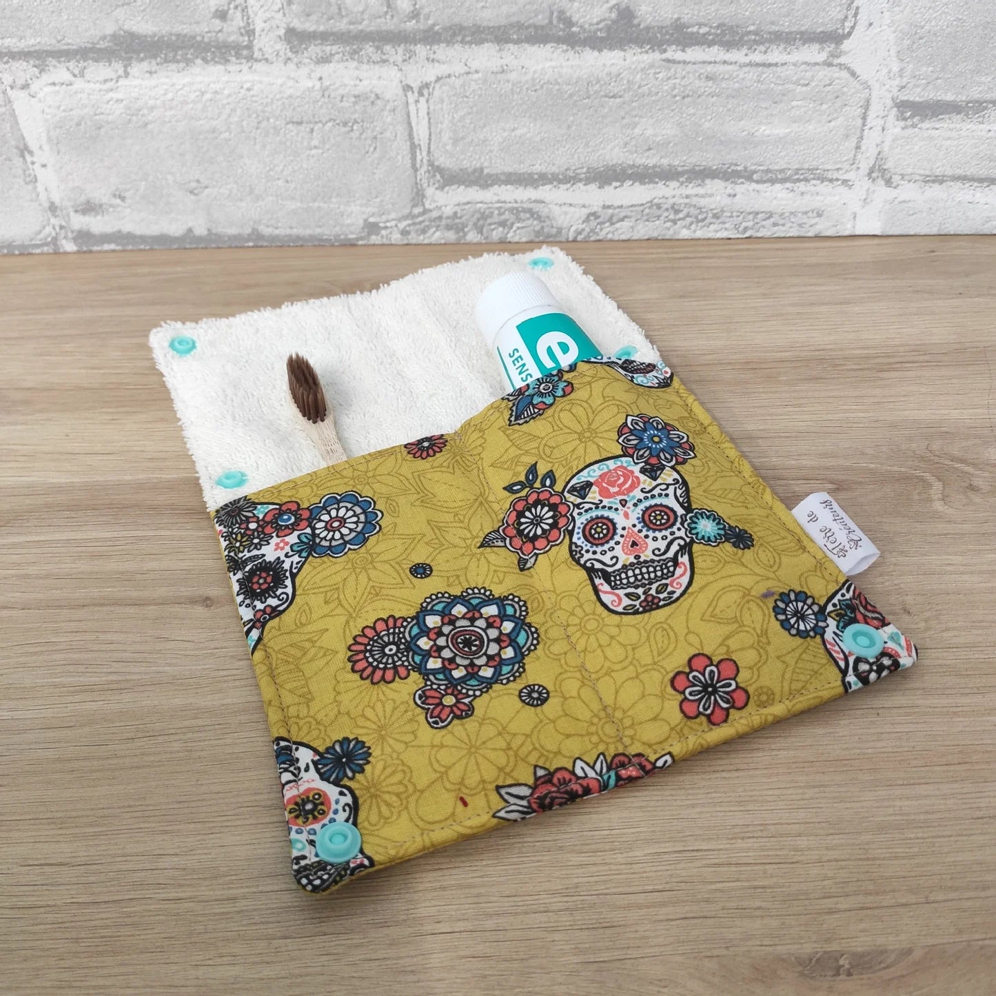 Étui à brosse à dents santa muerte jaune