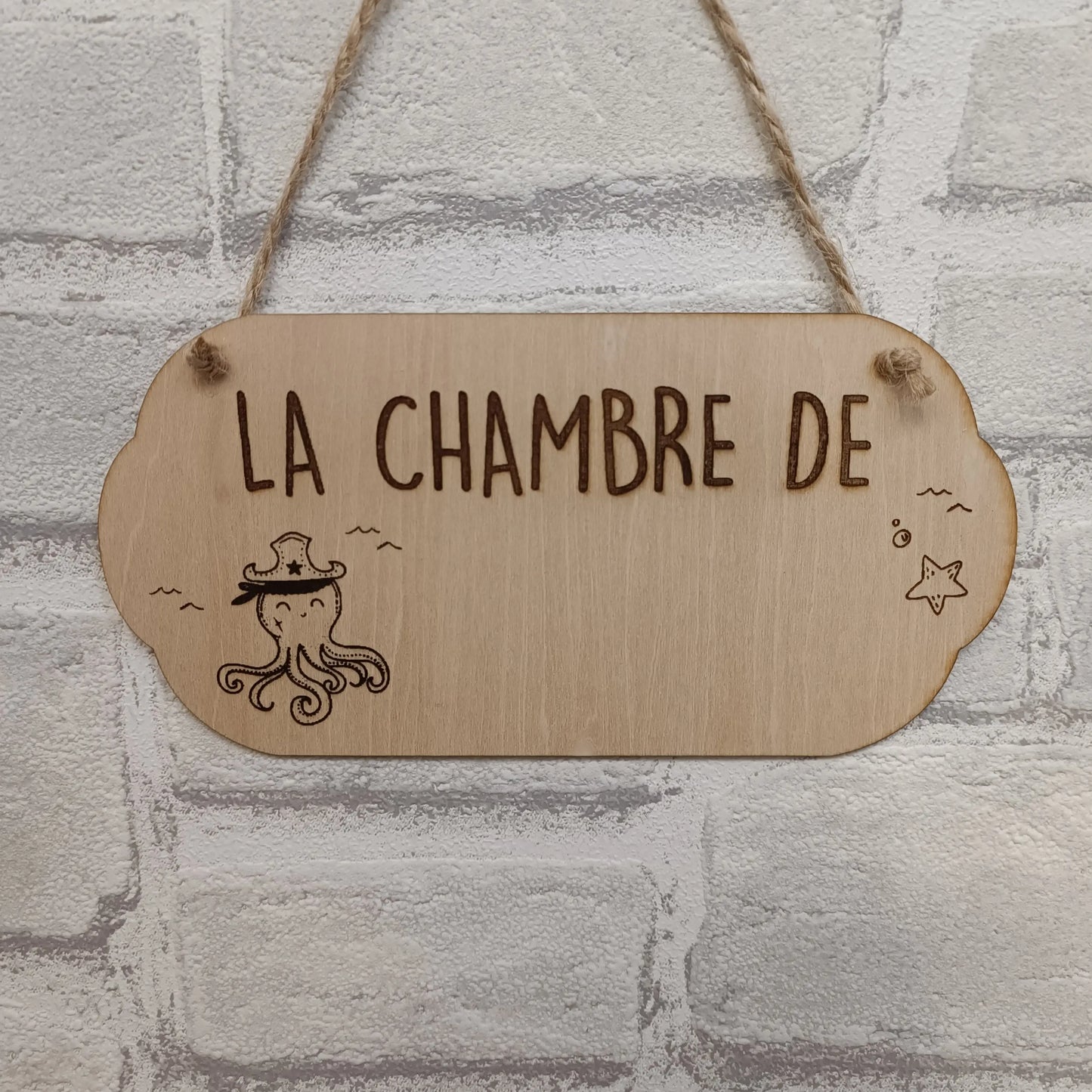 Plaque prénom bébé personnalisée pour décoration de chambre thème pirate