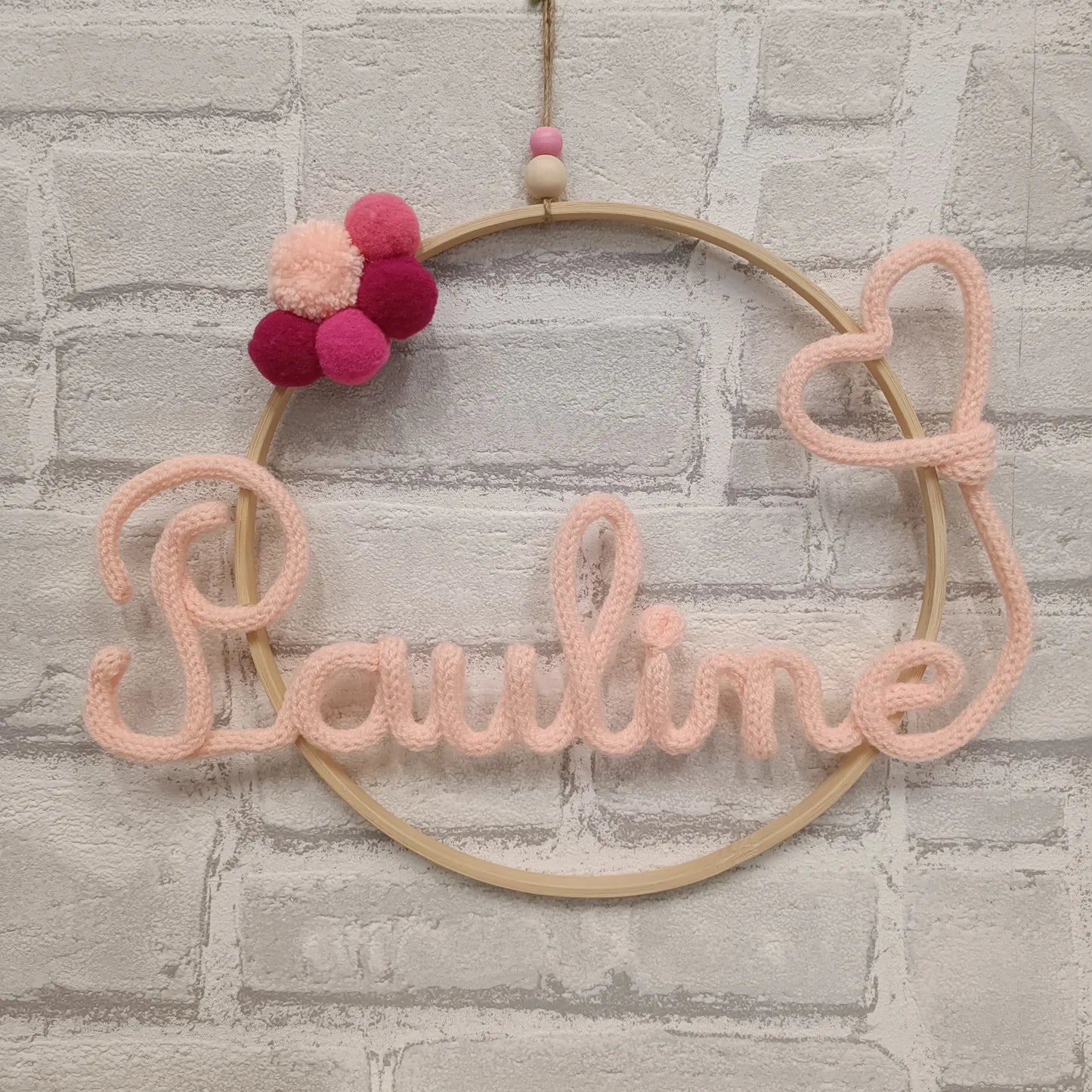 Prénom tricotin fait main Pauline
