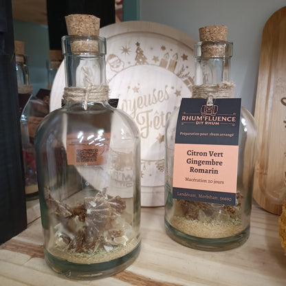 Rhum arrangé citron vert gingembre romarin 