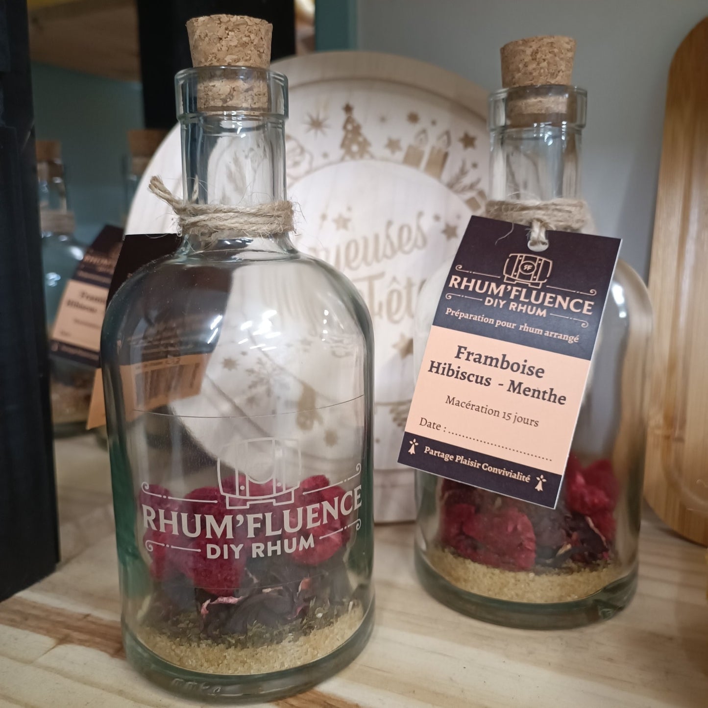 Rhum arrangé framboise hibiscus menthe