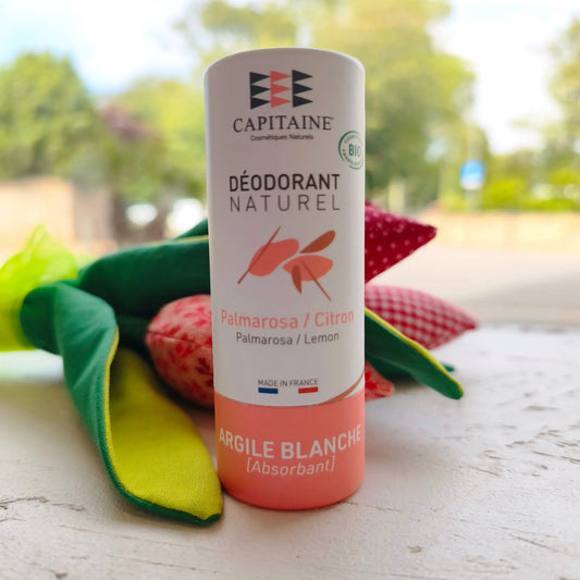 Déodorant naturel solide en stick - Palmarosa Citron Capitaine Cosmétiques