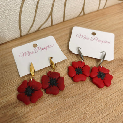 Boucles d'oreilles coquelicot Miss Pioupiou