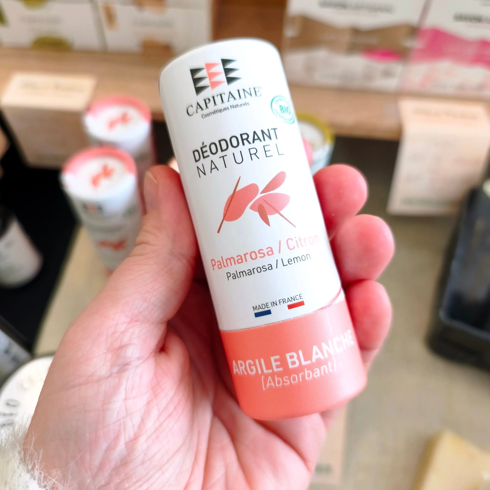 Déodorant naturel solide en stick - Palmarosa Citron Capitaine Cosmétiques