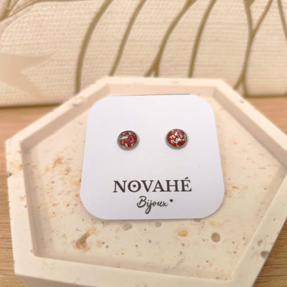 Boucles d'oreilles puce en aquarelle