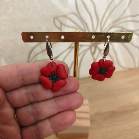 Boucles d'oreilles coquelicot Miss Pioupiou