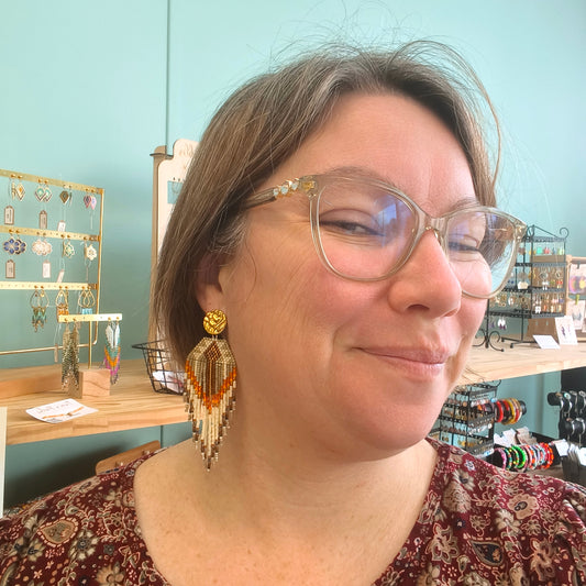 Boucles d'oreilles pendantes en perles Miyuki – Fantasia Terre à Perles