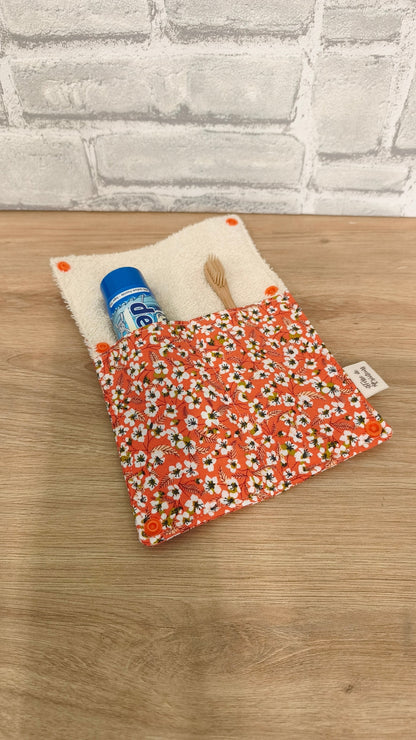 Étui Brosse à Dents et Dentifrice Réutilisable – Pochette en Tissu Terre de Créateurs