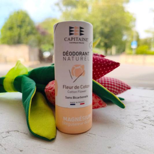 Déodorant naturel solide en stick - Fleur de coton Capitaine Cosmétiques