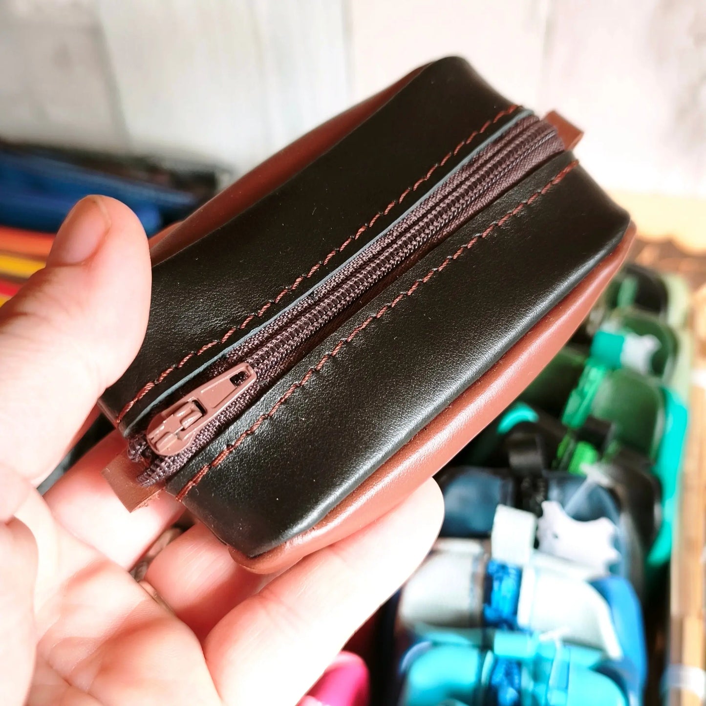 Porte monnaie Grain de café en cuir Au temps du Cuir