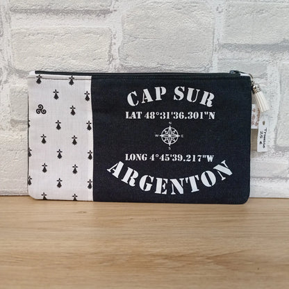 Trousse bretonne en tissu et jean noir