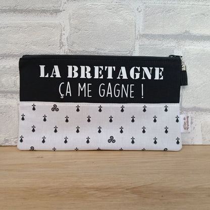 Trousse bretonne originale avec message : La Bretagne ça me gagne !