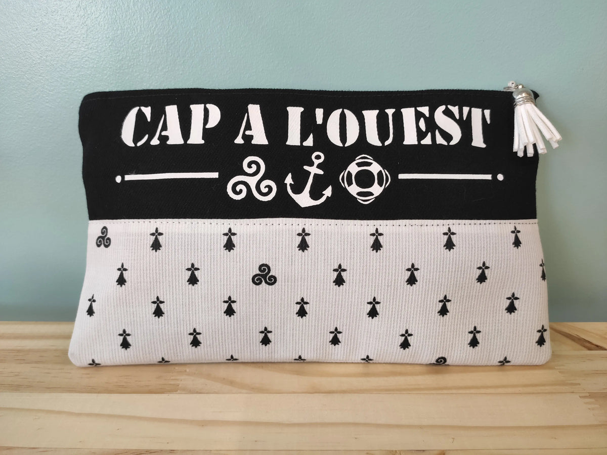 Trousse bretonne en tissu fabriquée en Bretagne Cap à l'Ouest