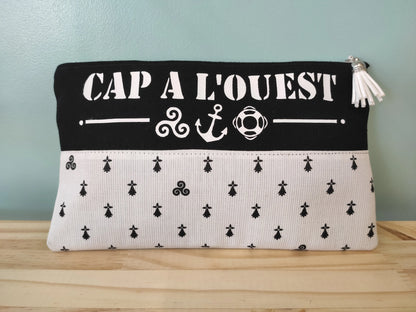 Trousse bretonne en tissu fabriquée en Bretagne Cap à l'Ouest